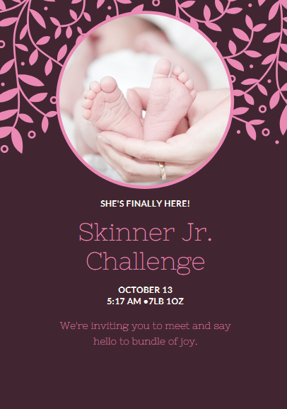 Skinner baby announcement