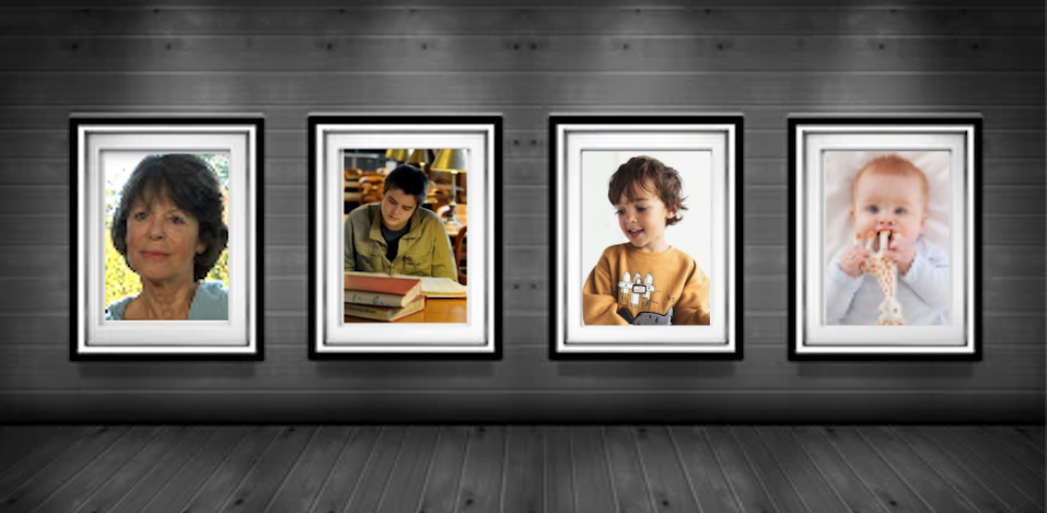 Family portrait gallery. Maggie Scully, the actor who played Jackson as a younger teen, a preschool boy, and a redhead baby